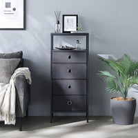 ファブリックチェスト 『Funo フーノ』 幅40cm 5段 ダークグレー