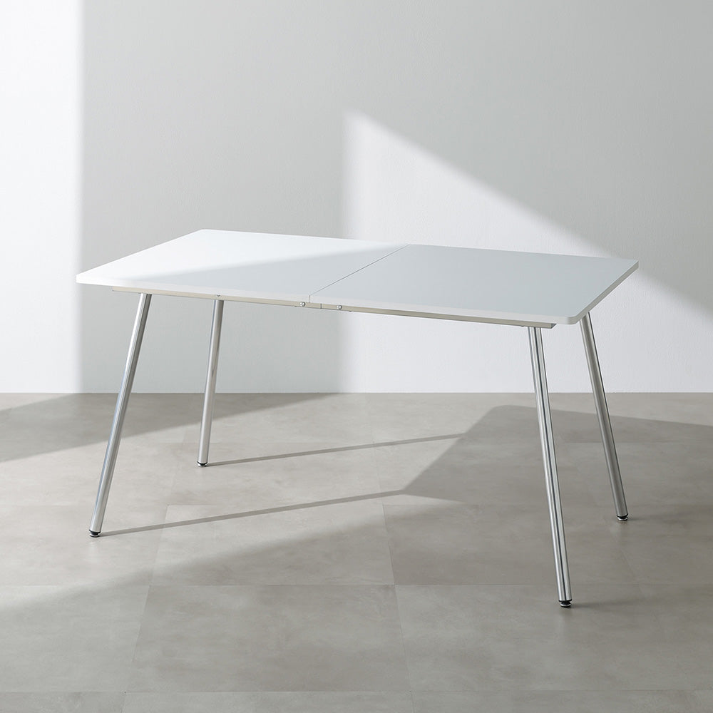 スチール脚 長方形ダイニングテーブル単品（幅135cm） 『Elemet エレメト』 ホワイト