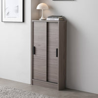 引き戸 キャビネット カウンター下収納 『Ecart エカート』 約幅45×奥行16cm グレージュ