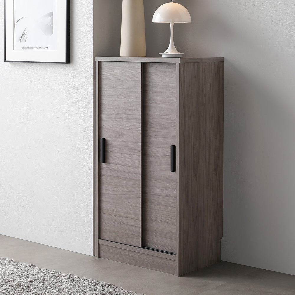 引き戸 キャビネット カウンター下収納 『Ecart エカート』 約幅45×奥行30cm グレージュ