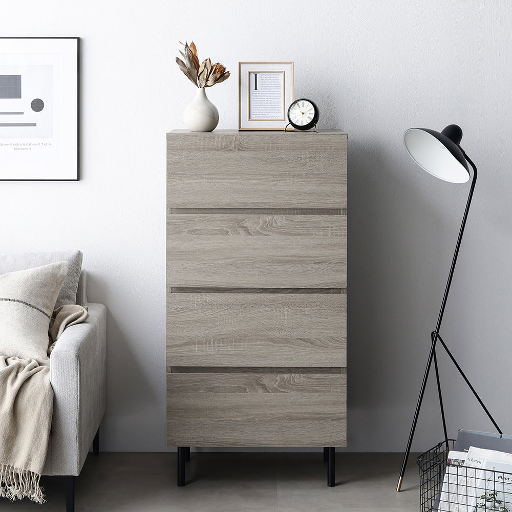 脚付きチェスト『Stova ストーヴァ』 異素材MIX 大容量【スリム3段