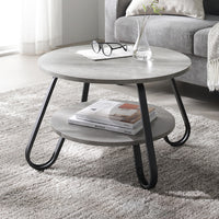 ローテーブル（ラウンドタイプ）『LUTON ルトン』 単品 直径56cm ストーングレー