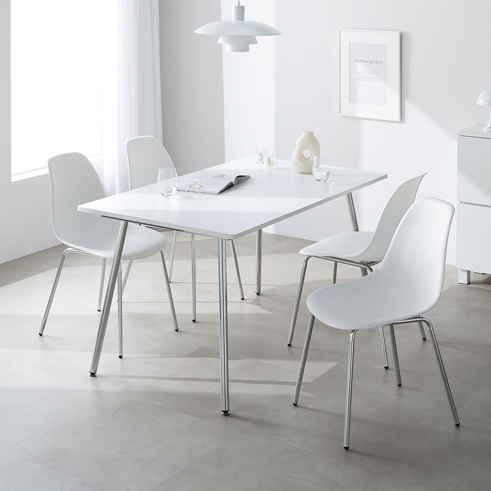 スチール脚 長方形ダイニングテーブル単品（幅135cm） 『Elemet