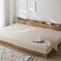 のびのびボックスシーツ 単品 素材(ふっくらタオル) 『Palmoa パルモア』 ファミリーサイズ ベージュ