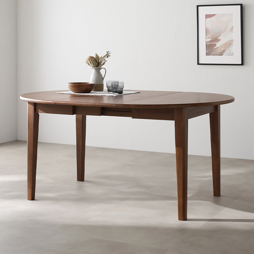 オーバルエクステンションテーブル 『Elden エルデン』 高さ約65cm ブラウン