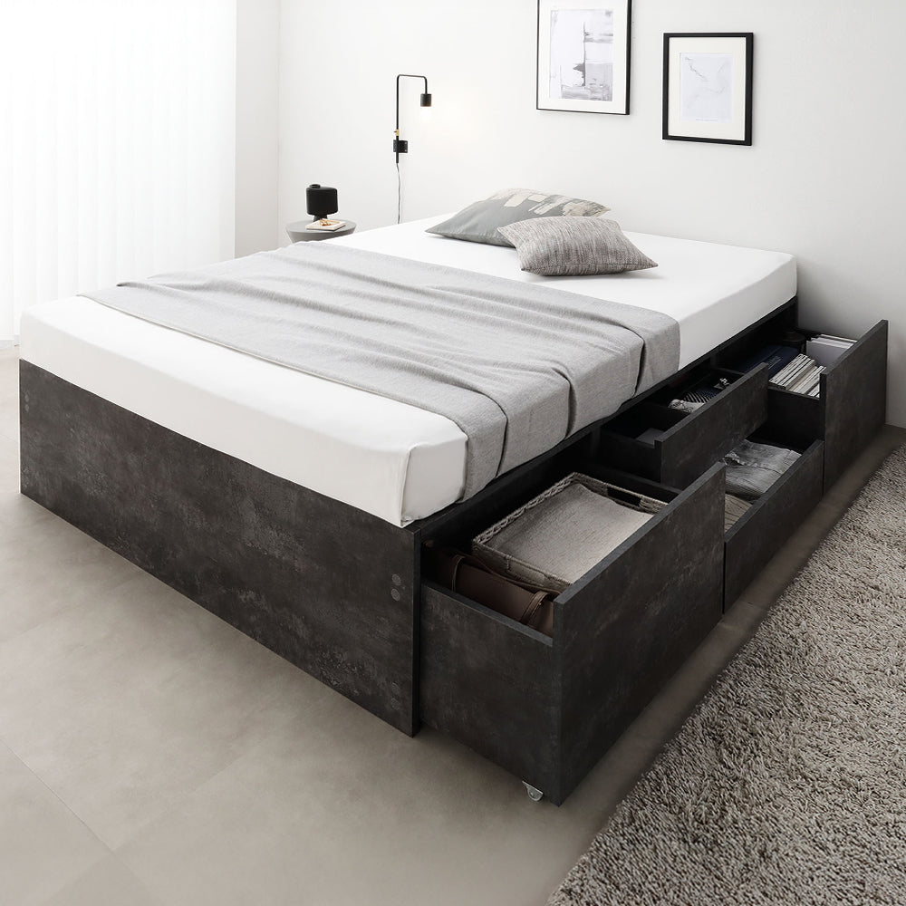 引き出し4杯大容量ベッド ヘッドレスタイプ『Slekt スレクト』/4