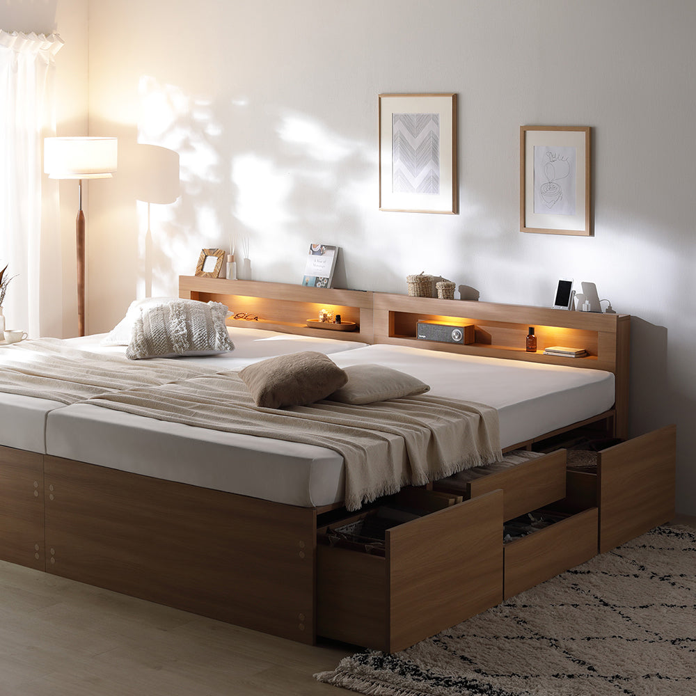 引き出し4杯大容量ベッド 宮付きタイプ『Slektia スレクティア』 引き出し4杯大容量ベッド 宮付きタイプ『Slektia スレクティア』/4杯の