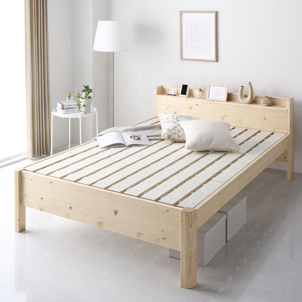 ベッド ホワイト シングル ベッドフレームのみ すのこ 棚付き コンセント付き新品ベッド家具一覧