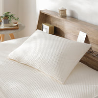 イブル風 洗えるグリッドキルト 『waffulto ワッフルト』 枕カバー単品 アイボリー