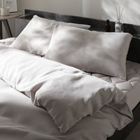 ピーチスキン 全部入り布団フルセット 『umowell ウモウェル』 掛け布団+枕+ボックスシーツ+収納ケース+掛け布団カバー+枕カバー ダブル・ワイドキング200cm グレージュ