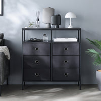 ファブリックチェスト 『Funo フーノ』 幅80cm 4段 ダークグレー