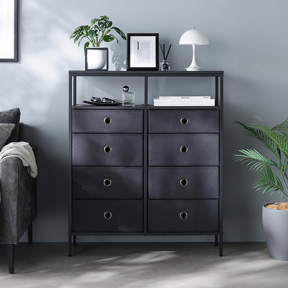 ファブリックチェスト 『Funo フーノ』 幅80cm 5段 ダークグレー