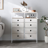 ファブリックチェスト 『Funo フーノ』 幅80cm 5段 アイボリー