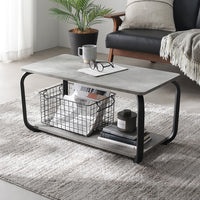 ローテーブル（スクエアタイプ）『LUTON ルトン』 幅80cm ストーングレー