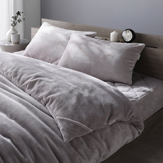 あったかフランネル 寝具セット『toromofu トロモフ』掛け布団カバー＋枕カバー グレージュ