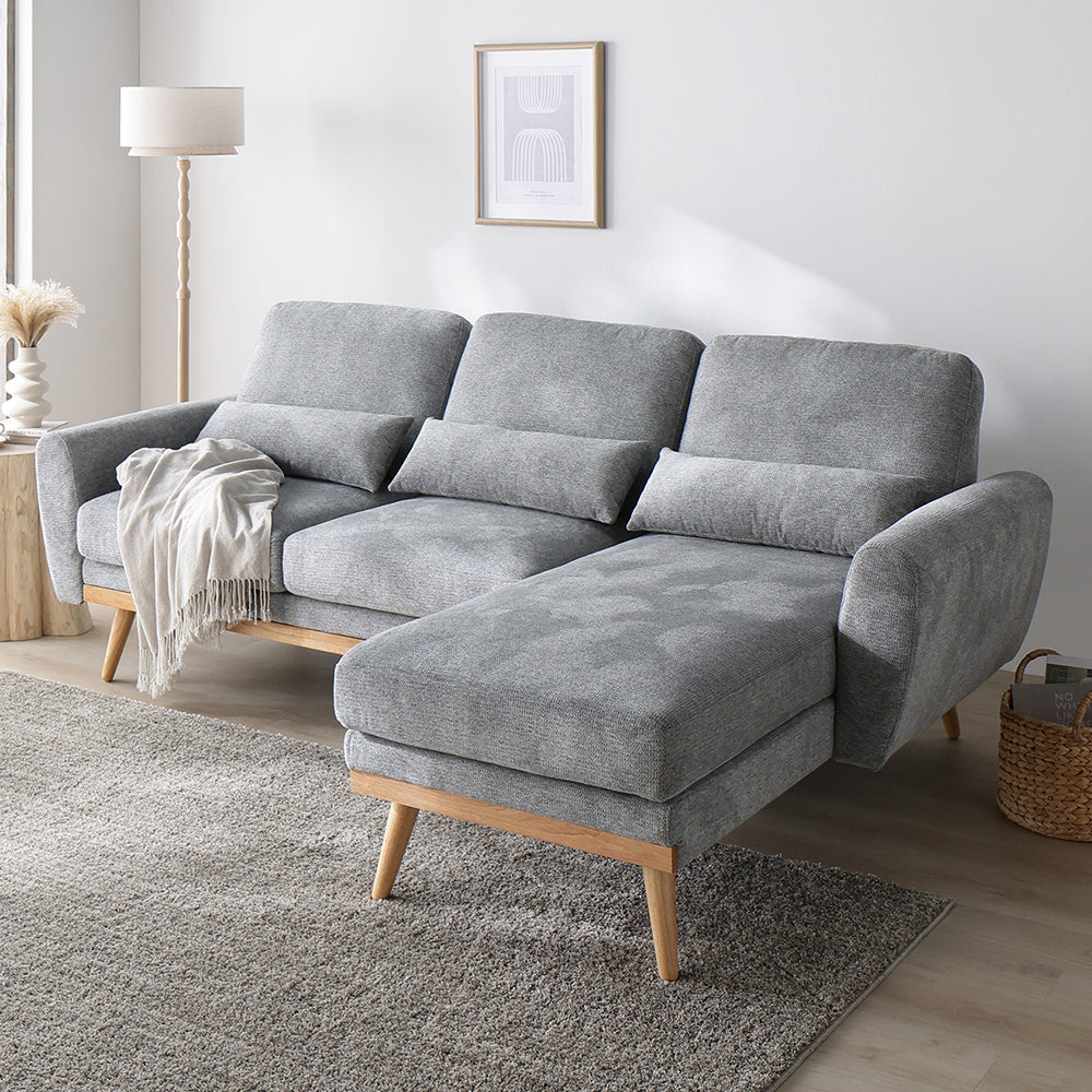 カウチソファ 『Hyva ハイヴァ』 ラージサイズ グレー