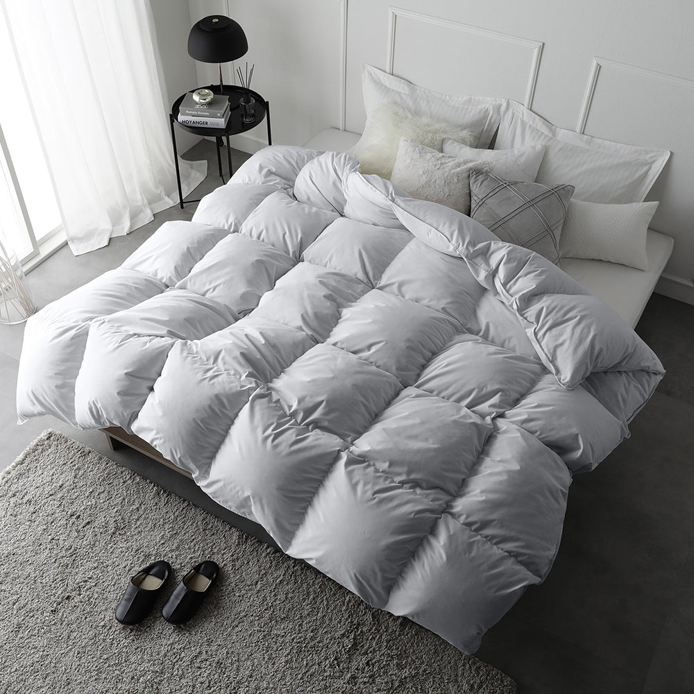 日本製 リッチボリューム 羽毛掛け布団 『Uula ウーラ』 ダウン率90% 羽毛充填量1.2kg～ ライトグレー