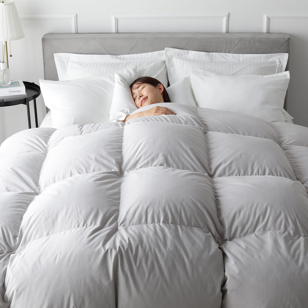 日本製 リッチボリューム 羽毛掛け布団 『Uula ウーラ』 ダウン率93% 羽毛充填量1.2kg～ ライトグレー