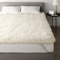 国産 ふんわり贅沢ロングパイル 敷き毛布 ウール100%