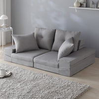 いろんな形で使える マルチウェイフロアソファ グレー