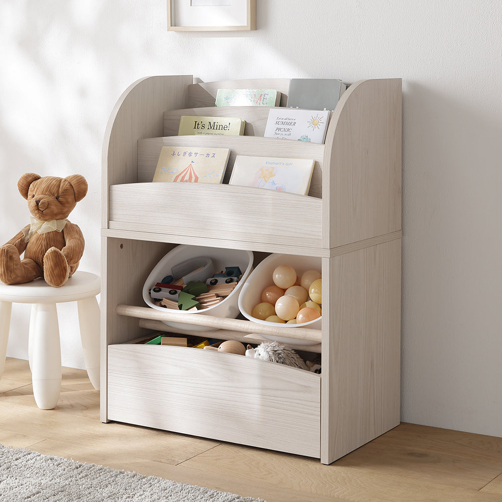 キッズ収納シリーズ 『Kittiö キッティオ』 ユニットタイプ 上棚A+下棚Bセット 幅60cm