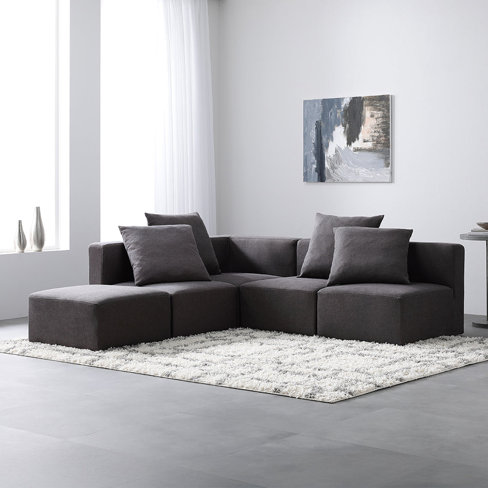 モダンデザインシステムソファ 『Likem ライクム』 Cセット ブラウン