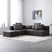 モダンデザインシステムソファ 『Likem ライクム』 Cセット ブラウン