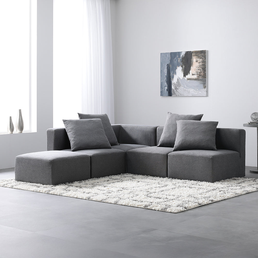 モダンデザインシステムソファ 『Likem ライクム』 Cセット グレー