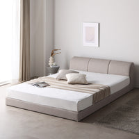 レザー調ローベッド 『OPTIM オプティム』 グレージュ