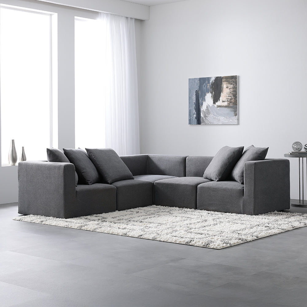 モダンデザインシステムソファ 『Likem ライクム』 Dセット グレー