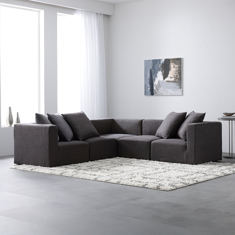 モダンデザインシステムソファ 『Likem ライクム』 Dセット ブラウン