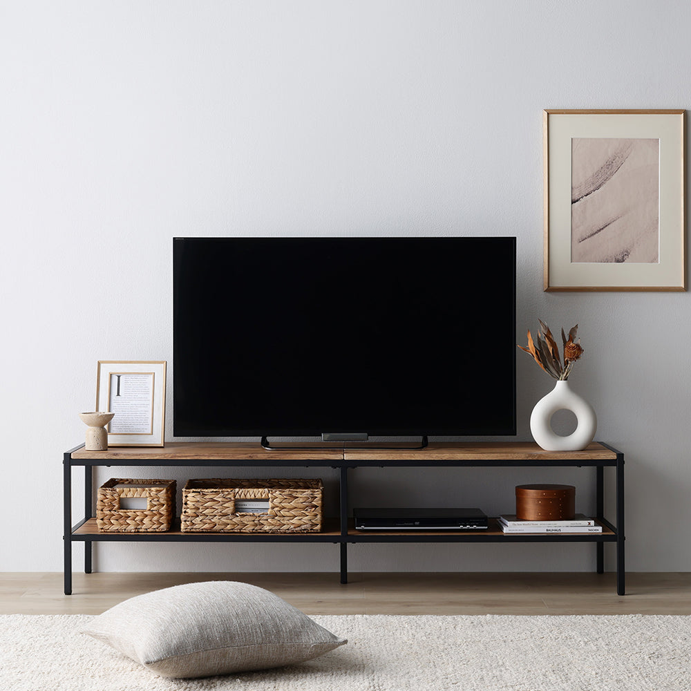 異素材MIXがお洒落なアイアンシリーズ家具・テレビ台150cm・ラスティックナチュラル
