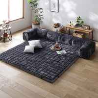 くつろぎフロアソファ 『toromofu トロモフ』 大サイズ Aタイプ(クッションU型) フランネルチャコールグレー