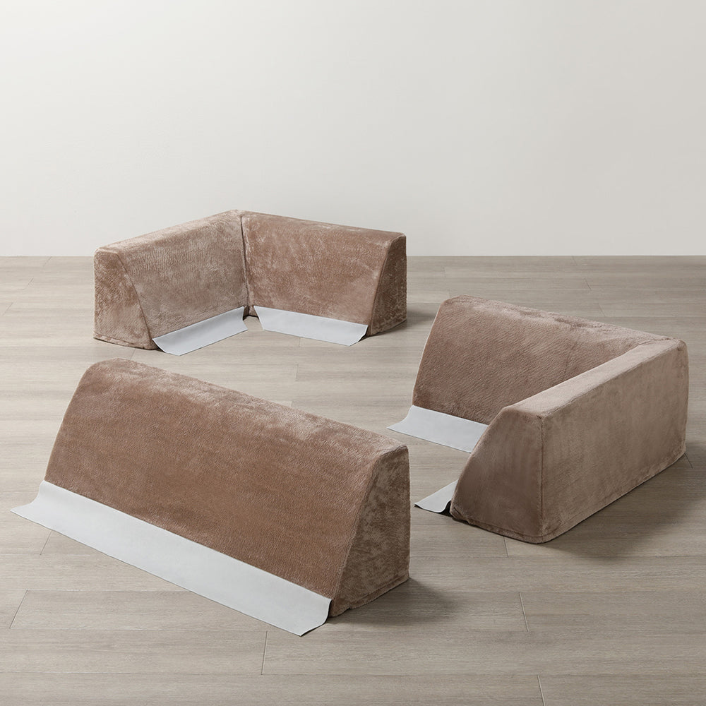 厚さが選べる 極厚 ラグ 『Nolphi ノルフィ』 用 背クッション 単品 U字タイプ フランネル生地 モカブラウン