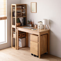 天然木デスクセット（デスク+ラック+キャビネット） 『Keiju ケイユ』 デスク幅100×奥行45cm ナチュラル