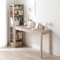 天然木デスクセット（デスク+ラック） 『Keiju ケイユ』 デスク幅120×奥行45cm ラテホワイト(数量限定カラー)