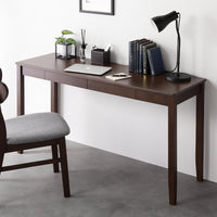 サイズが選べる 天然木デスク 『Keiju ケイユ』 引き出し付き 幅140×奥行45cm ブラウン