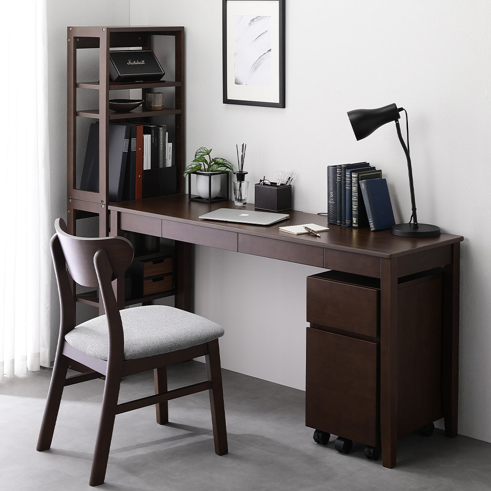 天然木デスクセット（デスク+ラック+キャビネット+チェア） 『Keiju