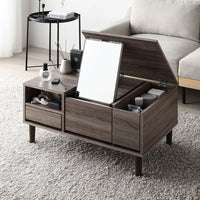 たっぷり収納できるドレッサーテーブル 幅75cm チャコールグレー