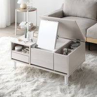 たっぷり収納できるドレッサーテーブル 幅75cm ホワイト