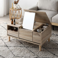 たっぷり収納できるドレッサーテーブル 幅75cm ナチュラル