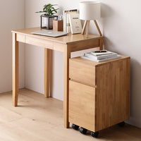 天然木デスクセット（デスク+キャビネット） 『Keiju ケイユ』 デスク幅80×奥行45cm ナチュラル