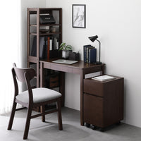 天然木デスクセット（デスク+ラック+キャビネット+チェア） 『Keiju ケイユ』 デスク幅80×奥行45cm ブラウン