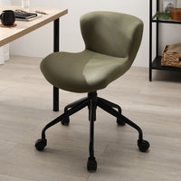 デスクチェア 『Luona ルオナ』 モスグリーン(ブラック脚) スエード調生地