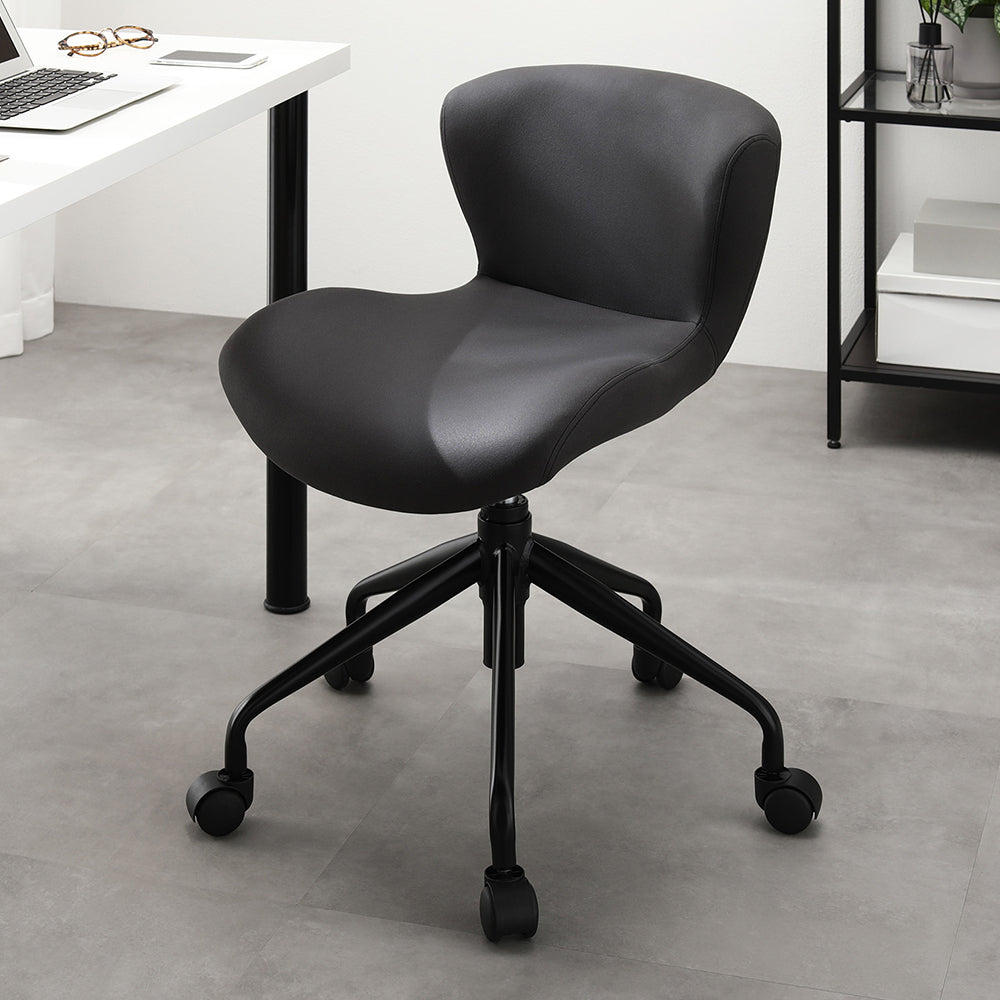 デスクチェア 『Luona ルオナ』 ブラック(ブラック脚) スエード調生地