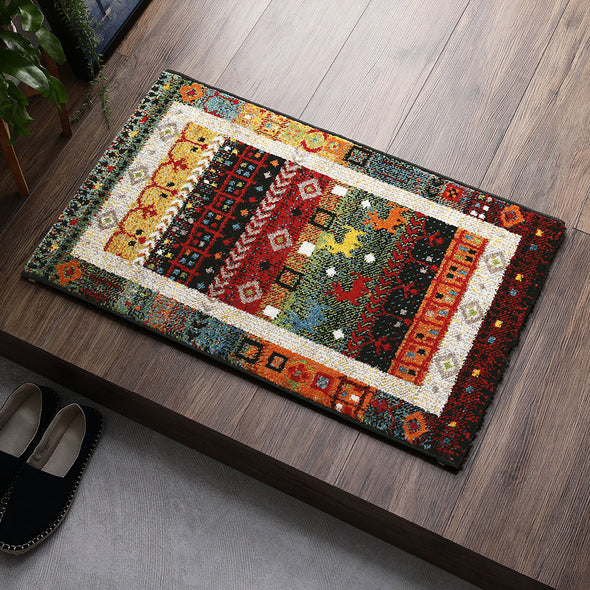 トルコ製 ウィルトン織り 玄関マット 約70×120cm ブライトエデン