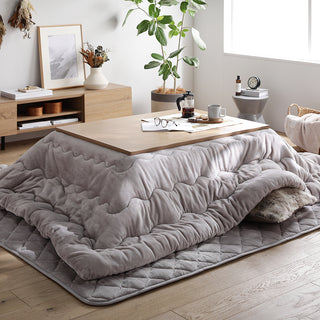 フランネル こたつ掛け布団『toromofu トロモフ』単品 / 2点セット（掛け布団・ラグ） 長方形 グレージュ