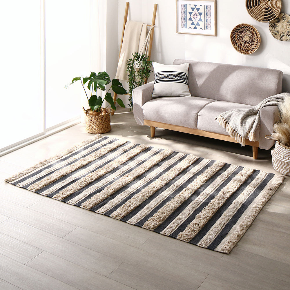 天然素材コットンシリーズ ラグ アイボリー/ナチュラルコットン100% 約130×190cmのラグマット – RASIK(ラシク)家具・インテリア専門店