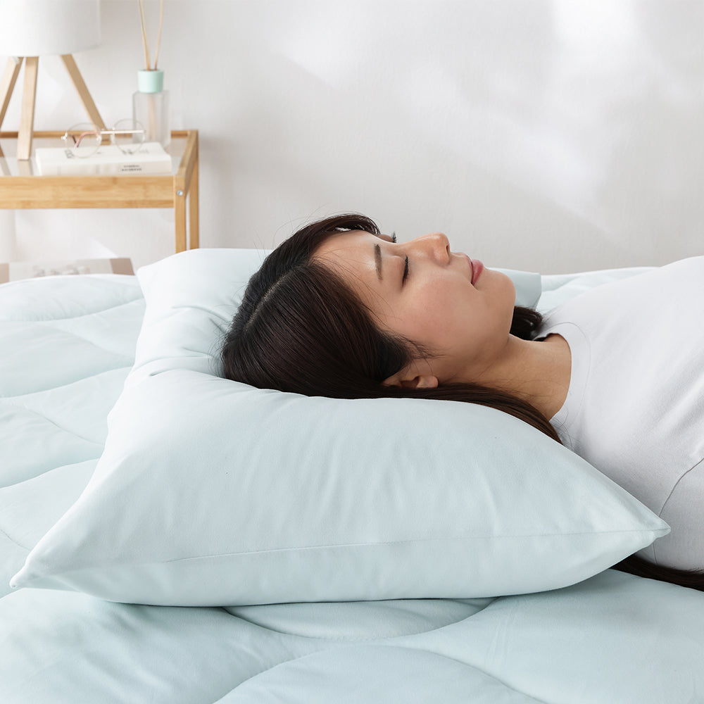 とろとろニット×人工羽毛 枕(枕カバー付き) 『Mermin マーミン』 ミント