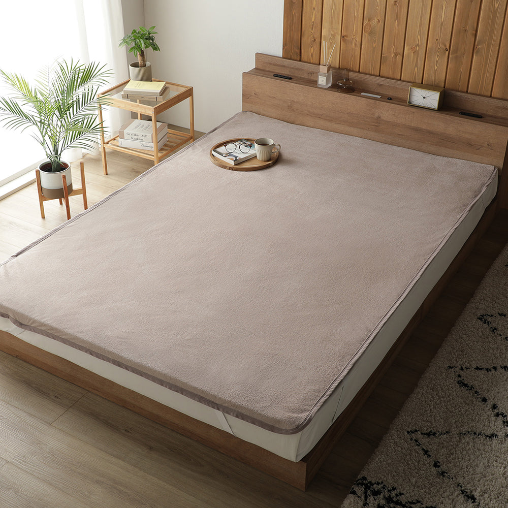 コットン100%ふっくらタオル防水敷きパッド『unwetta アンウェッタ』単品 セミシングル～キングサイズ ミルクココア